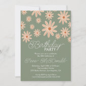 Eenvoudige boho bloemen alle leeftijden verjaardag kaart (Voorkant)