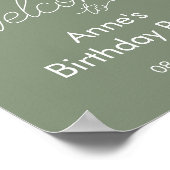 Eenvoudige boho bloemen alle leeftijden verjaardag poster (Hoek)