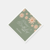 Eenvoudige boho bloemen alle leeftijden verjaardag servet (Hoek)