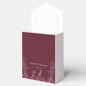 Eenvoudige Boho Bloemen Ruby Wijn Bedankdoosjes (Geopend)