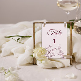 Eenvoudige Boho Bloemen Tafel Kaart Nummer