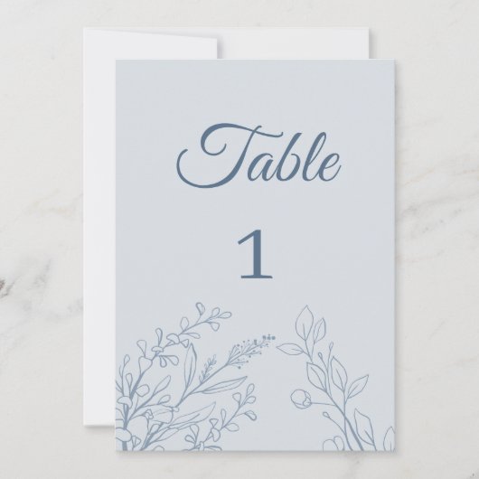 Eenvoudige Boho Bloemen Tafel Kaart Nummer (Voorkant)