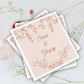 Eenvoudige Boho bloementerracotta bruiloft Servet