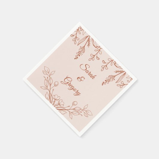 Eenvoudige Boho bloementerracotta bruiloft Servet (Hoek)