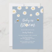 Eenvoudige Boho Blue Daisy Baby in Bloom Boy Showe Kaart (Voorkant)
