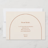 Eenvoudige Boho Boog Ivoren Uitnodigingskaart Brui Kaart (Achterkant)