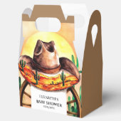 Eenvoudige Boho Boot Cowboy Baby shower Bedankdoosjes (Geopend)