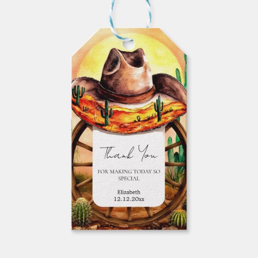 Eenvoudige Boho Boot Cowboy Baby shower Cadeaulabel (Voorkant)