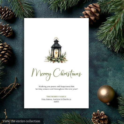 Eenvoudige Boho Botanische Scandinavische Kerstkaa Feestdagenkaart