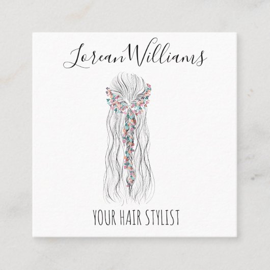 Eenvoudige Boho bruiloft haar stylist romantische  Afsprakenkaartje (Voorkant)