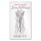 Eenvoudige Boho bruiloft haar stylist romantische  Magnetisch Visitekaartje (Voorkant Verticaal)