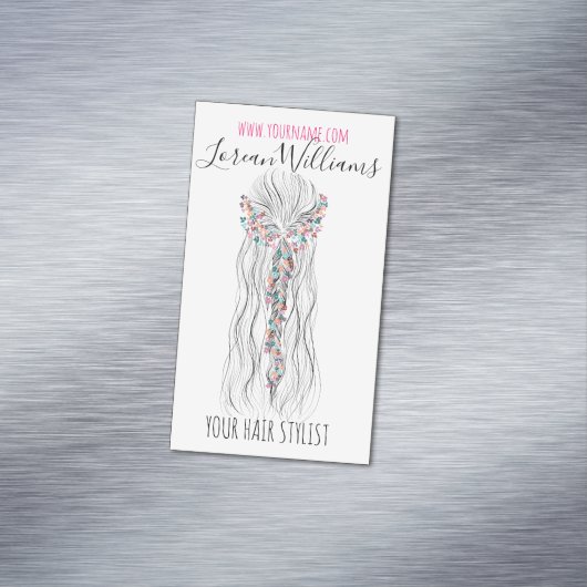 Eenvoudige Boho bruiloft haar stylist romantische  Magnetisch Visitekaartje (Voorbeeld)