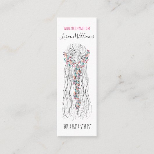 Eenvoudige Boho bruiloft haar stylist romantische  Mini Visitekaartje (Voorkant)