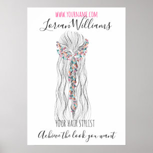 Eenvoudige Boho bruiloft haar stylist romantische  Poster