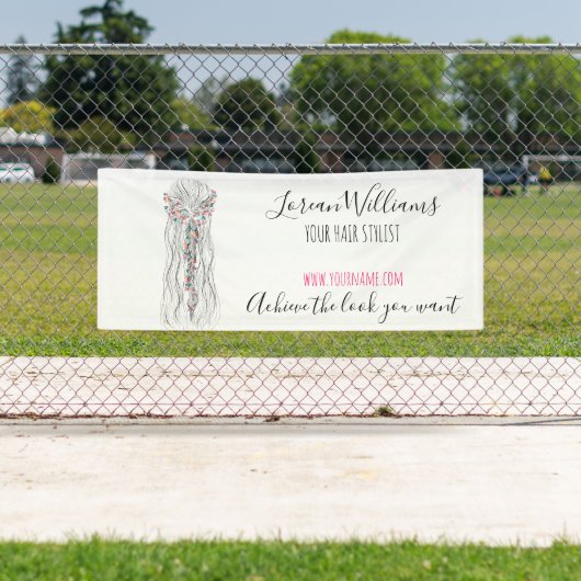 Eenvoudige Boho bruiloft haar stylist romantische Spandoek (Insitu)