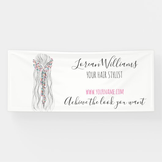 Eenvoudige Boho bruiloft haar stylist romantische  Spandoek (Horizontaal)