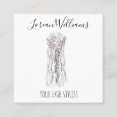 Eenvoudige Boho bruiloft haar stylist romantische  Vierkante Visitekaartje (Voorkant)