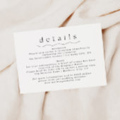 Eenvoudige Boho bruiloft informatie details Kaart