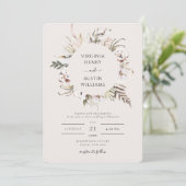 Eenvoudige Boho Bruiloft Kaart (Staand voorkant)