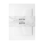 EENVOUDIGE BOHO BRUILOFT modern marmer zwart grijs Uitnodigingen Wikkel (Voorkant Voorbeeld)