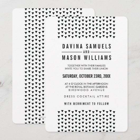 EENVOUDIGE BOHO BRUILOFT moderne driehoek patroon  Kaart (Voorkant / Achterkant)