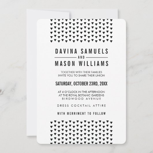 EENVOUDIGE BOHO BRUILOFT moderne driehoek patroon  Kaart (Voorkant)