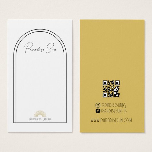 Eenvoudige Boho Business Oorbel Display Kaart (Voorkant /achterkant)