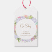 Eenvoudige Boho Cactus Desert Oh Baby shower Cadeaulabel (Voorkant)