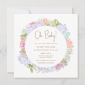 Eenvoudige Boho Cactus Desert Oh Baby shower Kaart (Voorkant)