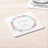 Eenvoudige Boho Cactus Desert Oh Baby shower Kartonnen Onderzetters (Schuin)