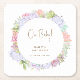 Eenvoudige Boho Cactus Desert Oh Baby shower Kartonnen Onderzetters
