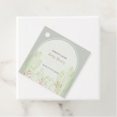 Eenvoudige Boho Cactus Line Art Arch Baby shower Bedankjes Labels (In situ)