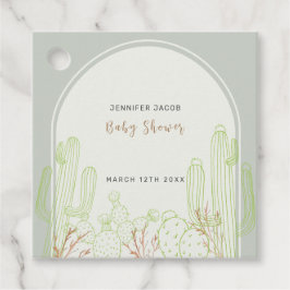 Eenvoudige Boho Cactus Line Art Arch Baby shower Bedankjes Labels