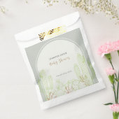 Eenvoudige Boho Cactus Line Art Arch Baby shower Bedankzakje (Gezegeld)