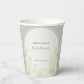 Eenvoudige Boho Cactus Line Art Arch Baby shower Papieren Bekers (Voorkant)