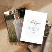 Eenvoudige Boho-calliografie Bruids-showerfoto Bedankkaart