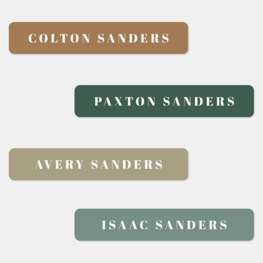 Eenvoudige Boho Camouflage Waterdichte Naam Labels (Groep)