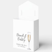 Eenvoudige Boho Champagne Brunch Bubbly Baby showe Bedankdoosjes (Open)