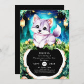 Eenvoudige Boho Charming Wolf Verjaardag Kaart (Voorkant / Achterkant)