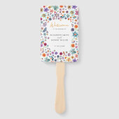 Eenvoudige Boho Chic Wilde Bloem Tuin Bruiloft Handwaaier (Voorkant)