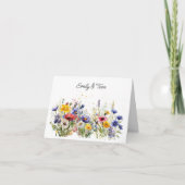 Eenvoudige Boho Chic Wilde Bloemen Bedankkaart (Voorkant)