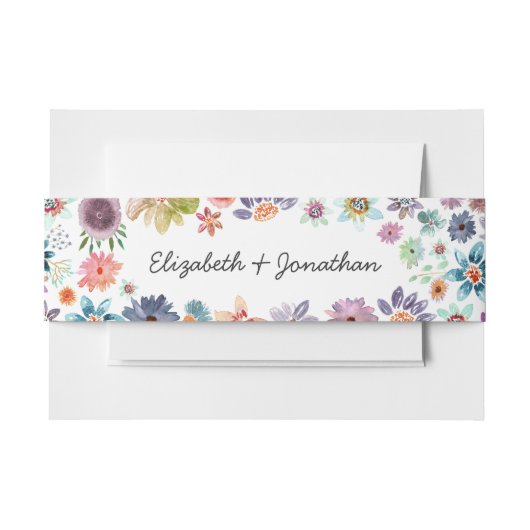 Eenvoudige Boho Chic Wildflower Botanische bruilof Uitnodigingen Wikkel (Voorkant Voorbeeld)