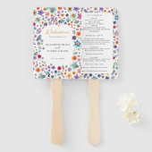 Eenvoudige Boho chique Wildflower Tuin Bruiloft Handwaaier (Voorkant en achterkant)