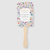Eenvoudige Boho chique Wildflower Tuin Bruiloft Handwaaier (Voorkant)