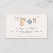 Eenvoudige Boho Clothesline Luier Raffle Baby show Informatiekaartje (Voorkant)