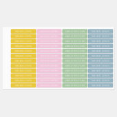 Eenvoudige Boho Colour Kinder Waterproof Name Labs Labels (Vel)