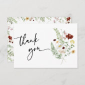 Eenvoudige Boho Cute Wildbloemen Hartelijk dank Bedankkaart (Voorkant / Achterkant)