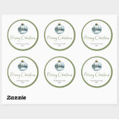 Eenvoudige Boho Dennengroen Krans Kerst Envelope S Ronde Sticker (Vel)