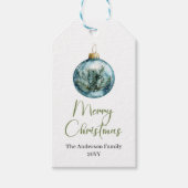Eenvoudige Boho Dennenkranst Kerstdag Cadeautag Cadeaulabel (Voorkant)
