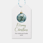 Eenvoudige Boho Dennenkranst Kerstdag Cadeautag Cadeaulabel (Achterkant)